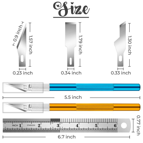 DIYSELF Exacto Knife, 2 Exacto Knives with 40 Spare Exacto Blades, Craft Knife, Hobby Knife, Precision Knife, Exacto Knife Set for Crafts, Arts, Modeling, Scrapbooking, Exacto Knife Blades (#11#16#17) - Image 6