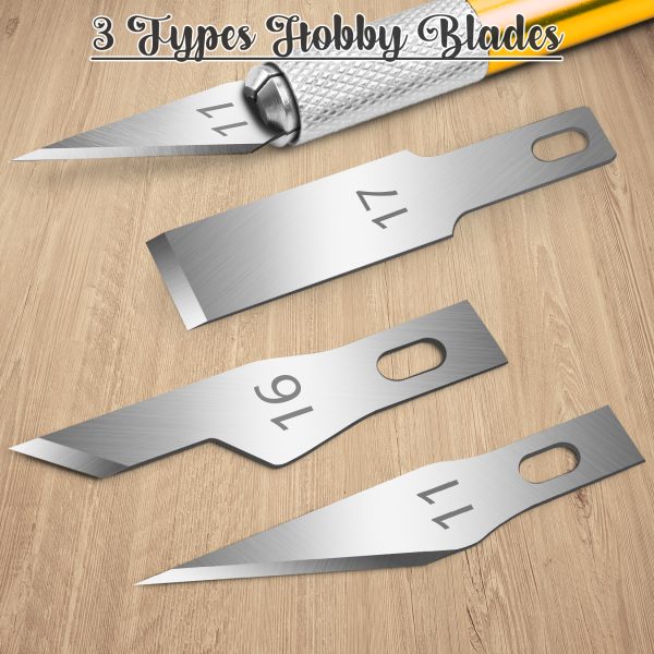 DIYSELF Exacto Knife, 2 Exacto Knives with 40 Spare Exacto Blades, Craft Knife, Hobby Knife, Precision Knife, Exacto Knife Set for Crafts, Arts, Modeling, Scrapbooking, Exacto Knife Blades (#11#16#17) - Image 2