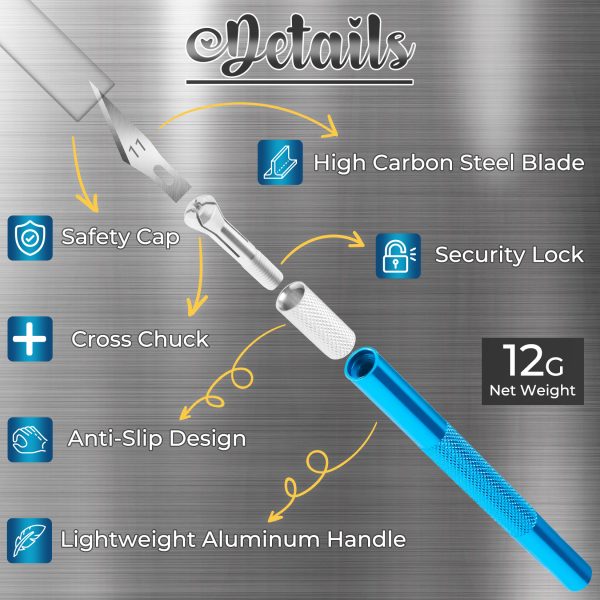 DIYSELF Exacto Knife, 2 Exacto Knives with 40 Spare Exacto Blades, Craft Knife, Hobby Knife, Precision Knife, Exacto Knife Set for Crafts, Arts, Modeling, Scrapbooking, Exacto Knife Blades (#11#16#17) - Image 5