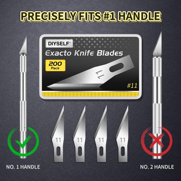 DIYSELF 200 PCS Exacto Knife Blades #11, Exacto Knife Replacement Blades, High Carbon Steel #11 Blades Refills with Storage Case, Exacto Blades 11 for Craft, Hobby, Scrapbooking, Stencil, Leather - Image 3