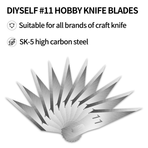 DIYSELF 20PCS Craft Knife Blades, SK5 Carbon Steel #11 Exacto Knife Blades Refill Hobby Art Blades Exacto Blades Cutting Tool with Storage Case for Craft, Hobby, Scrapbooking, Stencil - Image 5