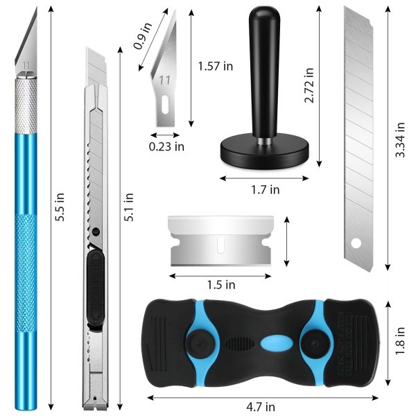 DIYSELF Window Tint Kit for Cars, 45 Pcs Vehicle Glass Protective Film Wrapping Set, Squeegee for Vinyl, Vinyl Wrap Tools, Window Tint Tools, Car Film Kit - Image 4