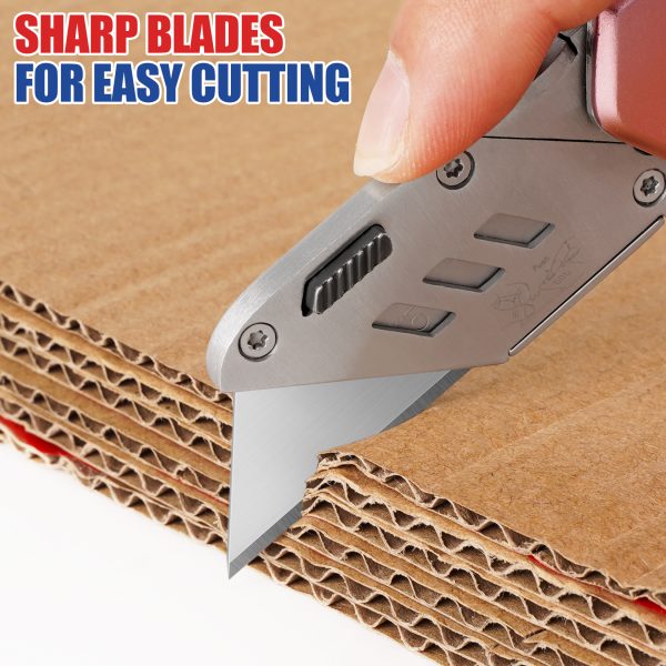 DIYSELF 50 Pack Utility Knife Blades, SK5 Steel Box Cutter Blades with Dispenser, Standard Blades for Box Cutter Utility Knife Replacement, Sharper Utility Blades, Refills - Image 3