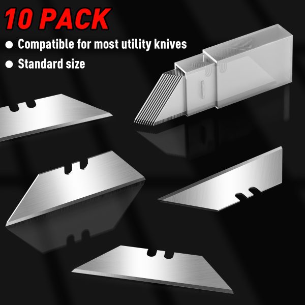 DIYSELF 10 Pack Utility Knife Blades, Box Cutter Blades, Utility Blades, Sk5 Steel Blades for Box Cutter, Sturdy Knife Blades for Razor Blades Utility Knife, Sturdy Knife Blades, Utility Razor Blades - Image 4