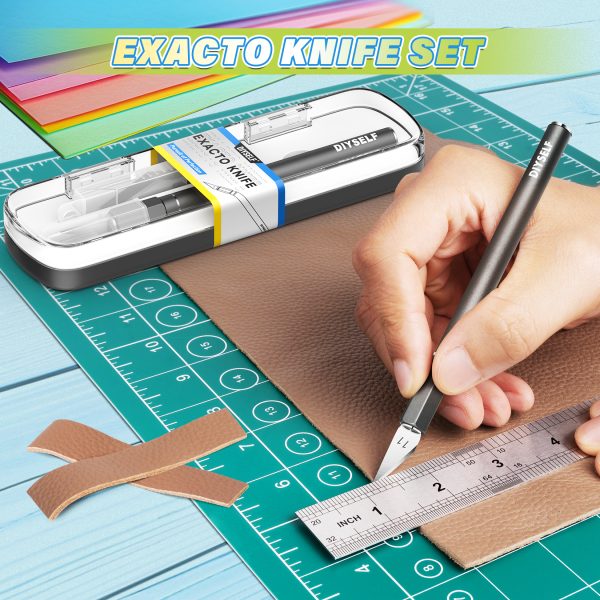 DIYSELF Exacto Knife, 12 Pcs Exacto Knife Set with Case, Craft Knife, Hobby Knife, Exacto Knives for Crafting, Scrapbooking, Rubber Stamps, Handmade Work, Precision Knife with #11 Blades - Image 3